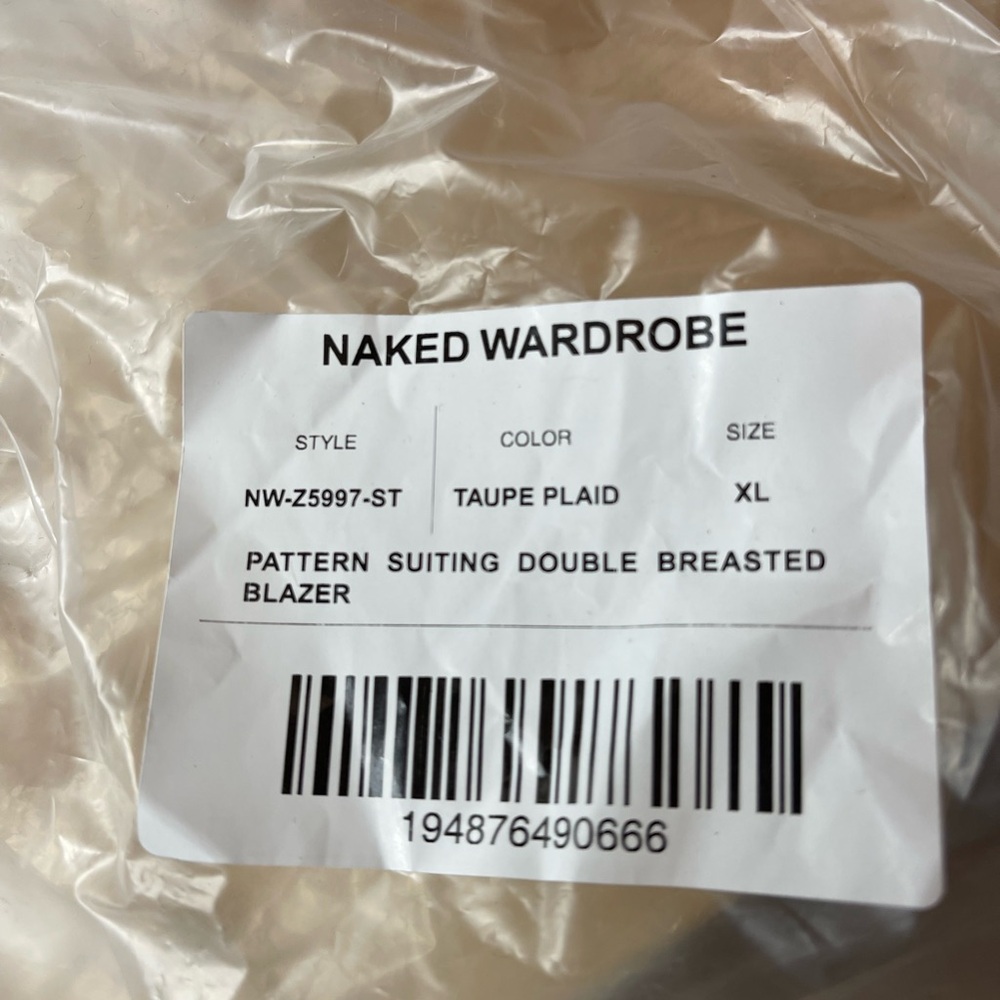 Naked Wardrobe Pattern Suiting Double Breasted Bl… - image 9